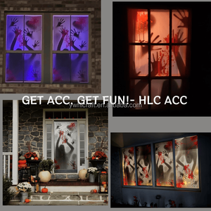 HLC Halloween: Pósteres Gigantes Sangrientos para Ventanas, Adhesivos para Ventanas, Decoración de Fiesta, Cubierta para Puerta de Casa Encantada para Dormitorio Escolar Espeluznante - Product Image 6