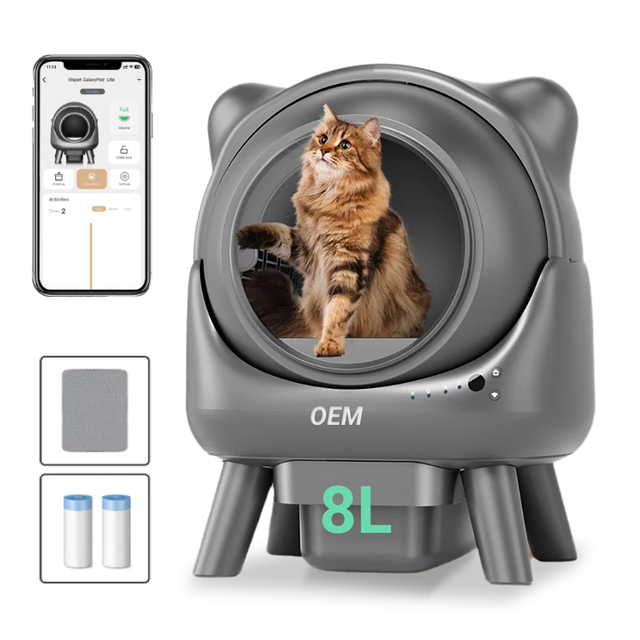 Certified Factory Direct Wholesale OEM ELS Pet Self-Cleaning Automatic Litter Box for Cats with Odor Control Safety Sensors