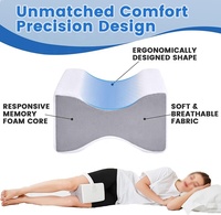 Oreiller pour les jambes en mousse à mémoire de forme, oreiller pour les genoux en tissu pour dormir et se reposer, avec massage magnétique, soulagement de la douleur du nerf sciatique pour une utilisation au lit
