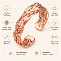 Bracelet magnétique en cuivre, chaîne géométrique, style vintage, bijoux thérapeutiques pour poignet, vente en gros, export, approvisionnement en vrac