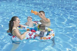 Bouée de piscine double pour bébé et enfant, avec anneau adulte intégré pour deux enfants, pour flotter ensemble - Product Image 5