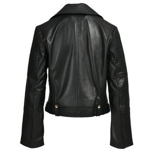 عالية الجودة مخصص للدراجات النارية المعاطف الجلدية مع سستة النساء بالجملة مخصص جاكت مطبوع رياضي الشكل جلد طبيعي - Product Image 3