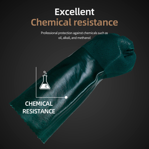 قفازات عمل مطاطية من مادة PVC مقاومة للأحماض والقلويات في الظلام - Product Image 3