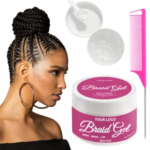 Braiding Gel Private Label Low Moq Edge Control Hair Care &Styling Extra Hold Non White For 4c Edges Braids Locs Twists Cornrows