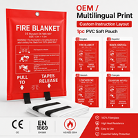 Couverture anti-feu certifiée CE 1M * 1M 100% fibre de verre résistante aux hautes températures pour la maison, la cuisine et les situations d'urgence