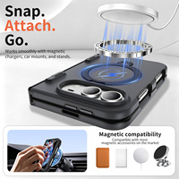 Coque pour iPhone Duo avec support magnétique, protection de la charnière, translucide, mate, fine, antichoc, pour iPhone Duo