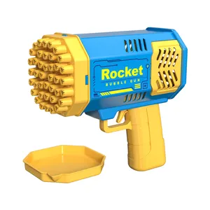Wholesale Popular Kids Fully automatic bubble gun with light Baby Pistol Liquid circulating bubble Guns