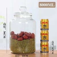 1l 2l 3l 4l 5l 6l 7,5l 10l Grote Voedselkorrel Opslag Glazen Pot Tank Voor Noten, Gedroogde Vruchten, Snoep, Droge Goederen, Augurk