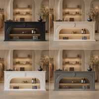 Vitrine Moderne Sophistiquée Noire DEM/ODM en Forme d'Arche avec Éclairage LED et Étagères, Taille Personnalisable pour Salon et Chambre à Coucher