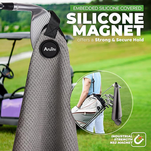 Toallas de Golf de <span class=keywords><strong>Microfibra</strong></span> con Diseño Personalizado, Patrón de Waffle, <span class=keywords><strong>Toalla</strong></span> de Golf Magnética Resistente con Clip para Regalo - Product Image 2