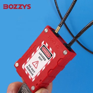 Lucchetto per cavo di sicurezza con blocco regolabile BOZZYS con cavo in acciaio inossidabile rivestito in plastica da 0.8m - Product Image 5