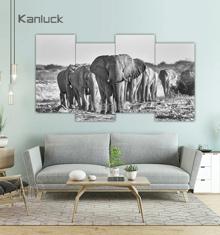 Grote Canvas Wall Art 4 Stuks Animal Pictures Hot Koop