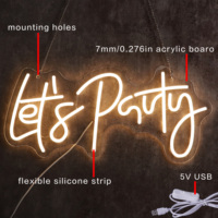 Let's Party LED enseigne au néon Art décoration murale lumière pour Bar Pub Club fiançailles mariage fête d'anniversaire meilleur cadeau blanc chaud