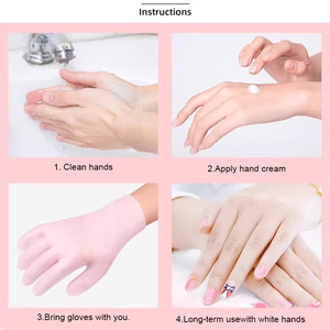Ensemble de soins pour les mains en silicone, gants hydratants pour peaux gercées, soin nourrissant profond de nuit, réutilisable, traitement spa, outil de soin de la peau à domicile - Product Image 5