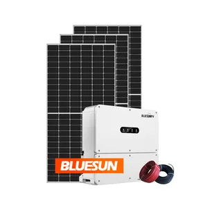 Bluesun comercial completo en el sistema de panel solar de red 10KW 15KW 20KW 30Kva 30kwh sistemas de energía solar de conexión a red