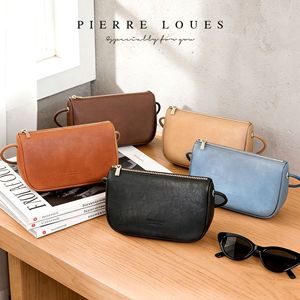 Pierre Loues Women's Crossbody <b>Bag</b> <b>Soft</b> <b>Leather</b> Zipper Dumpling Shape Lightweight Everyday Use - Product Image 1