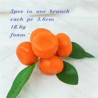 Perlengkapan pesta dan acara buah palsu buatan, boneka jeruk jeruk Mandarin untuk dekorasi taman