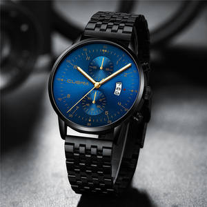 Montre <span class=keywords><strong>Cuena</strong></span> 6019 Tout Noir en Acier Inoxydable pour Homme, Affichage des Minutes, Luminescente, Date Automatique, Montre-Bracelet à la Mode pour Hommes - Product Image 3