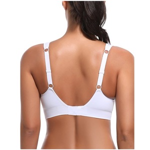 Reggiseni sportivi comodi in tinta unita da donna in morbido <span class=keywords><strong>cotone</strong></span> Push up <span class=keywords><strong>reggiseno</strong></span> taglie forti <span class=keywords><strong>con</strong></span> spalline regolabili per l'estate - Product Image 3