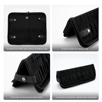 Porte-pinceaux de maquillage noir de voyage, étanche, vertical, boîte de rangement pour pinceaux de maquillage