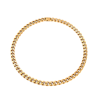 Miani-gargantilla de cadena cubana para hombre, collar de eslabones de acero inoxidable, 18K, 14 k, chapado en oro PVD, Hip Hop, 18, 14 k