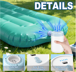 Bomba Inflable Multifuncional Inalámbrica para Exteriores, Bolsa de Almacenamiento al Vacío de Plástico para Camping, Anillo de Natación, Colchón de Aire, Éxito de Ventas Global - Product Image 3