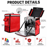 Sac isotherme personnalisé promotionnel pour la livraison de nourriture, sac à dos avec bande réfléchissante, sac isotherme en aluminium avec logo de la société