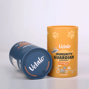 Emballage en tube de papier pour compléments alimentaires pour animaux de compagnie avec logo personnalisé, boîte cylindrique en carton écologique pour capsules de médicaments pour chiens et chats - Product Image 3