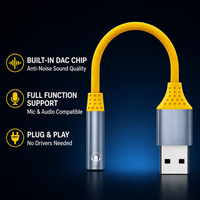 Câble audio USB 3,5 mm haute durabilité, conducteur en cuivre, blindage anti-interférence, nylon, consoles de jeu PS4/PS5, Windows, Mac OS