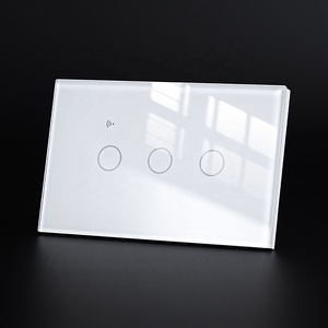 Módulo táctil de vidrio templado estándar de EE. UU. Interruptor WiFi de 3 bandas Tuya Smart Life APP Control remoto Interruptores inteligentes para automatización del hogar - Product Image 1