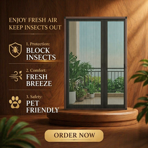Porte <span class=keywords><strong>moustiquaire</strong></span> rétractable en maille plissée <span class=keywords><strong>moustiquaire</strong></span> orgue coulissant sans rail Anti insecte mouche <span class=keywords><strong>moustiquaire</strong></span> porte <span class=keywords><strong>moustiquaire</strong></span> - Product Image 2