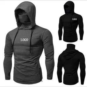 Cross-border Fitness Clothing Men Around the Tailored Hoodie Custom Long-sleeved T-SHIRT European and Men's Hoodie