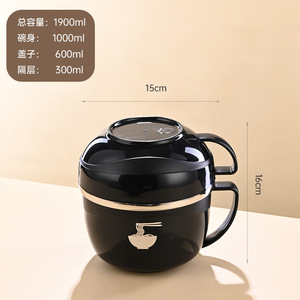 Bols à nouilles en acier inoxydable 304 avec poignée, portables, pour soupe, ramen, bureau, maison, cuisine, boîte à lunch - Product Image 6