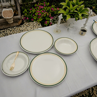Ensemble de vaisselle en mélamine ronde durable, assiettes réutilisables et écologiques de haute qualité, bols sans BPA avec motif personnalisable