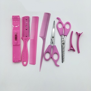 Kit <span class=keywords><strong>de</strong></span> 8 Tijeras Rosadas para Cortar el Cabello, Tijeras para Flequillo, Kit <span class=keywords><strong>de</strong></span> <span class=keywords><strong>Corte</strong></span> <span class=keywords><strong>de</strong></span> Cabello para Cortar el Cabello en Casa - Product Image 1
