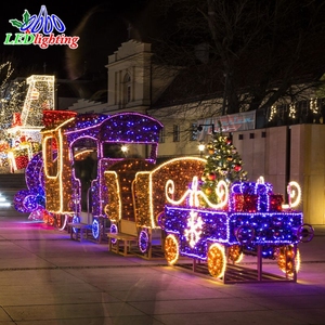 Décoration lumineuse de Noël personnalisée pour spectacle de <span class=keywords><strong>festival</strong></span> en plein air, lumière géante en forme de <span class=keywords><strong>train</strong></span> de Noël 3D - Product Image 3