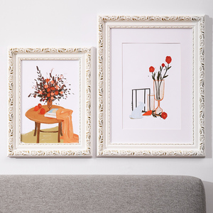 Taille et couleur personnalisées délicates Style européen cadre <span class=keywords><strong>photo</strong></span> en bois massif doré argenté cadres suspendus d'art décoratif debout - Product Image 1