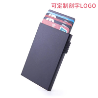 Dompet Logam ramping Rfid desain berbeda kustom tempat kartu pria dompet kartu kredit bisnis untuk pria dompet Pop up penyimpan kartu