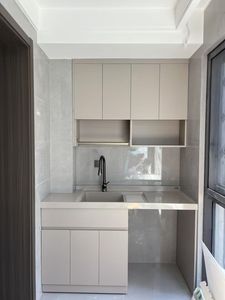 Tùy Chỉnh Không Gian Nhôm Ban Công Tủ Giặt Tích Hợp Thạch Anh Đá Chậu Rửa Mặt Bàn Trống Máy Giặt Đồ Nội Thất - Product Image 6