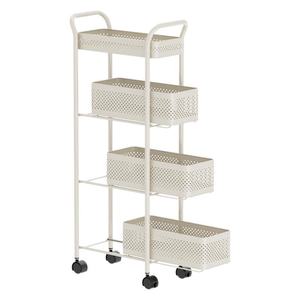 거실 욕실 도구 정리 보관을위한 바퀴 달린 트롤리가있는 금속 모바일 스낵 보관 랙 - Product Image 5