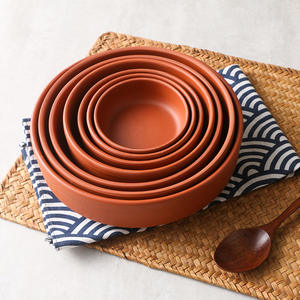 จานชามดินเผาสีม่วงอุปกรณ์เครื่องครัวเซรามิกสำหรับงานปาร์ตี้โรงแรม - Product Image 3