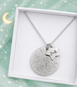 Collar con Mapa de Estrellas Personalizado de Acero Inoxidable 316L, el Día en que Nos Conocimos, Joyería Personalizada del Cielo Nocturno - Product Image 5