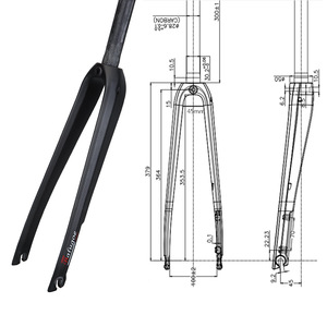 Phuộc xe đạp đường trường 3K mờ, sợi carbon nguyên chất, 700*23C 25C 28C, phanh đĩa, phuộc cứng, phụ tùng xe đạp - Product Image 3