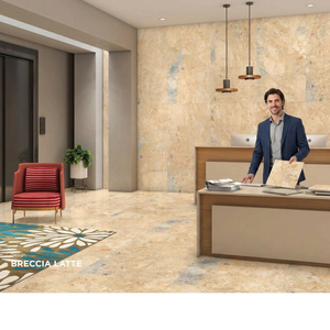 Azulejos de porcelana esmaltada Aramani Gris Beige 800x1600mm para suelo y pared, elegante aspecto de piedra 80x160cm - Product Image 4