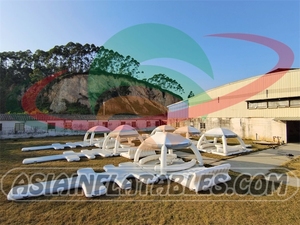 Venta caliente Aqua Cabanas plataforma de muelle de agua inflable Aqua flotante descanso pontón tienda - Product Image 6