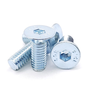M5 M6 M8 M10 Hex Socket Head Cap Screws Metric Class 10.9 Zinc Plated High Strength DIN7991 Flat Head Bolts - Product Image 1
