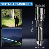 Linterna LED Láser Blanca Recargable Tipo C de Alta Potencia y Súper Brillante, Cuerpo de Aleación de Aluminio 26650 para Camping