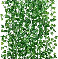 84ft 12 Pak/82 inci, hijau buatan Ivy Garland palsu daun tanaman rambat daun gantung Garland-pesta pernikahan dekorasi taman