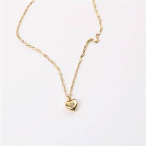 Collana con cuore di diamanti in zirconi placcati oro 18 carati con stella di gioielli di san valentino in acciaio inossidabile - Product Image 6