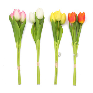 Bouquet di <span class=keywords><strong>Tulipani</strong></span> Artificiali in PU Realistici, Confezionati a Mano, Disponibili in Vari Colori per Decorazioni Interne, Hotel e Fotografia - Product Image 5